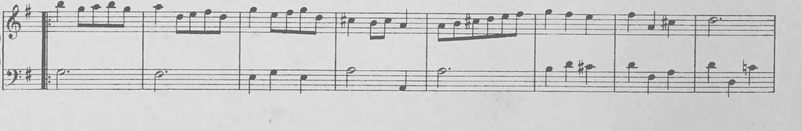 Minuet in G major, original edition, page 52, bars 17–24