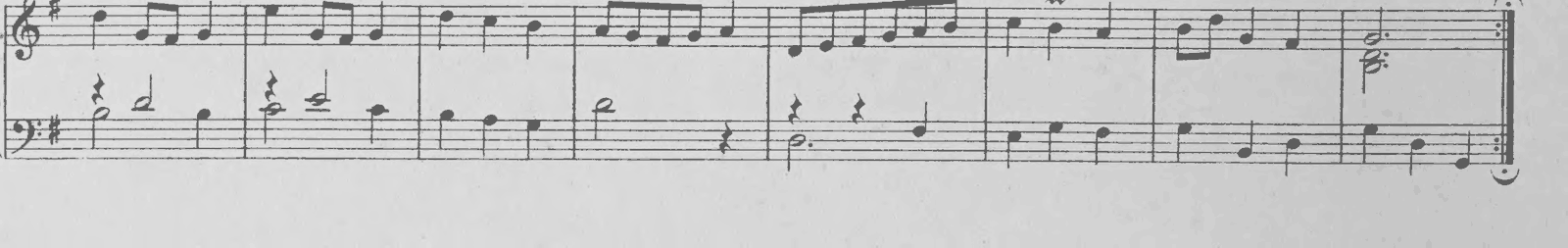 Minuet in G major, original edition, page 52, bars 25–32