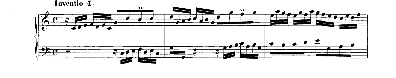 Invention No. 1 in C major, original edition, page 17, bars 1–3