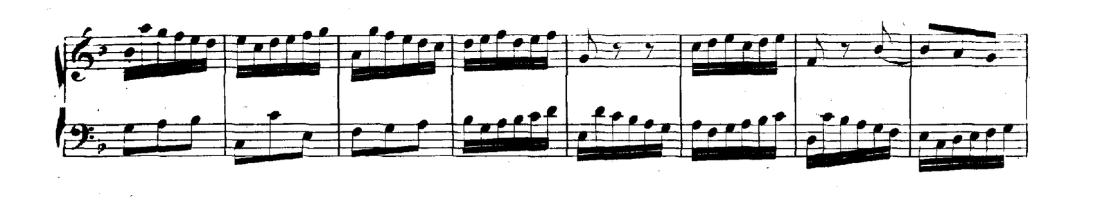 Invention No. 4 in D minor, original edition, page 21, bars 8–15