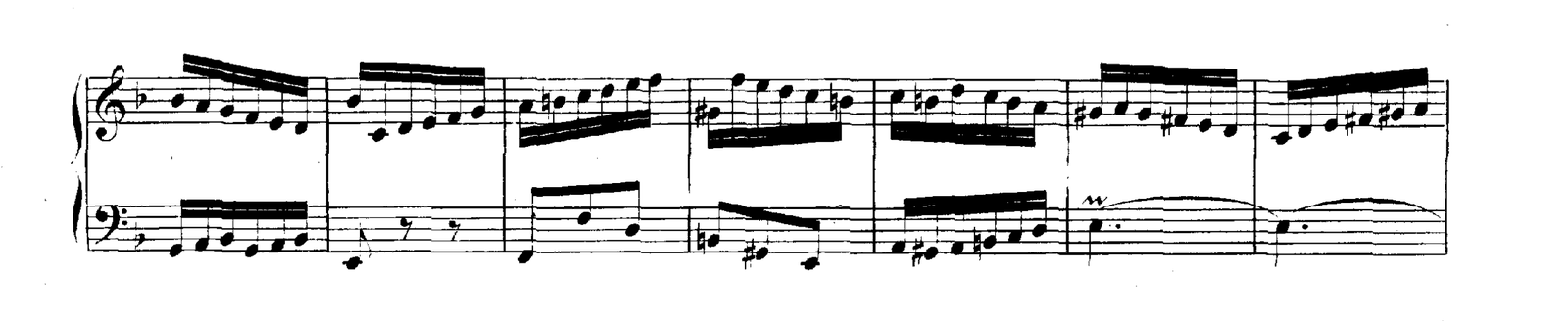 Invention No. 4 in D minor, original edition, page 21, bars 24–30