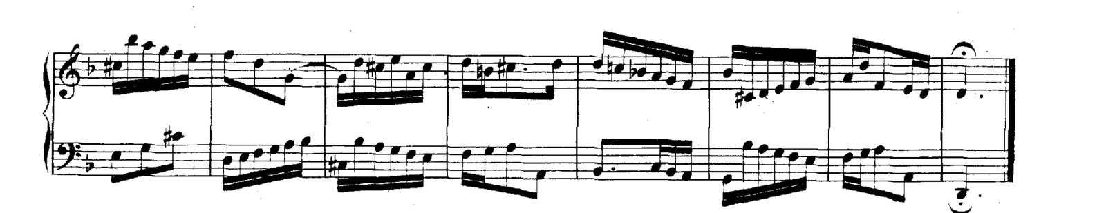 Invention No. 4 in D minor, original edition, page 21, bars 45–52