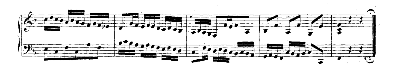 Invention No. 8 in F major, original edition, page 26, bars 30–34