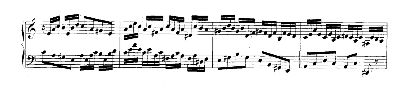 Invention No. 13 in A minor, original edition, page 32, bars 18–21