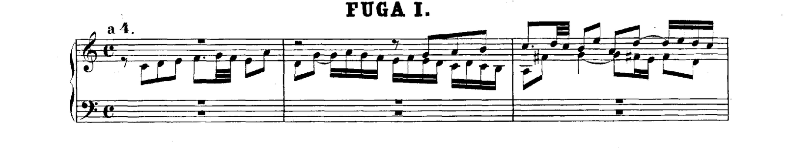 Fugue No. 1 in C major, original edition, page 42, bars 1–3