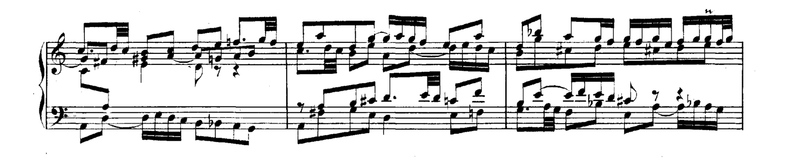 Fugue No. 1 in C major, original edition, page 43, bars 16–18