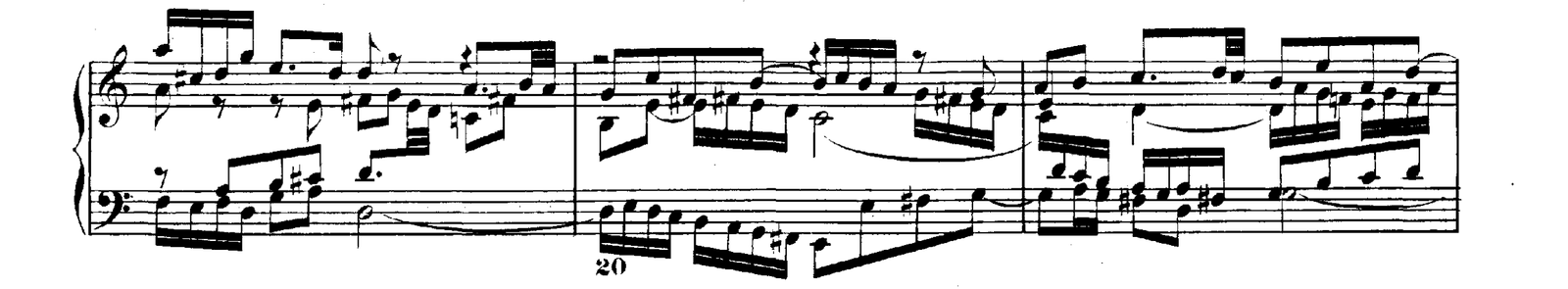 Fugue No. 1 in C major, original edition, page 43, bars 19–21