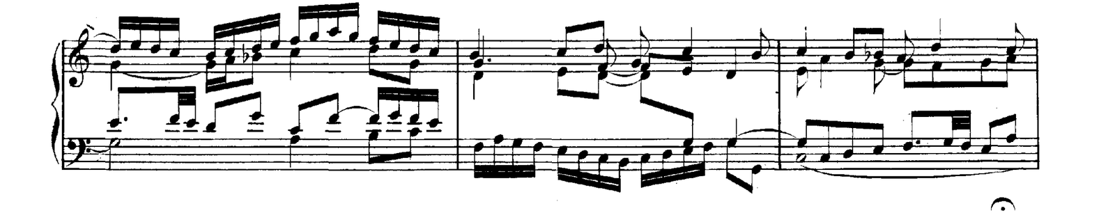 Fugue No. 1 in C major, original edition, page 43, bars 22–24