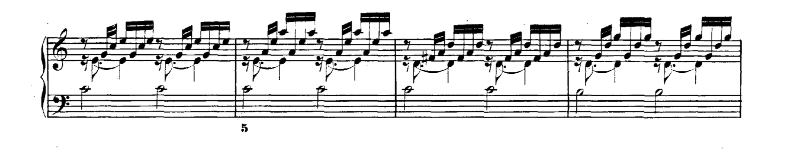 Prelude No. 1 in C major, original edition, page 41, bars 4–7