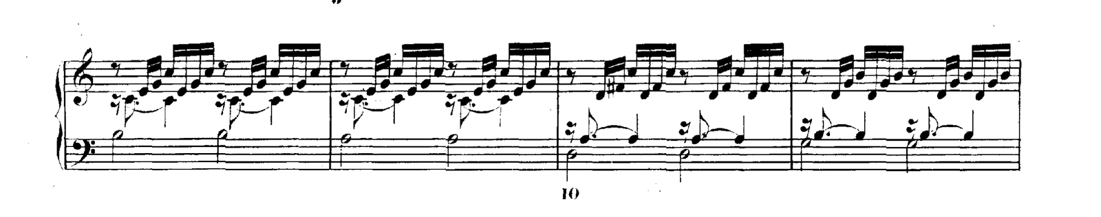 Prelude No. 1 in C major, original edition, page 41, bars 8–11