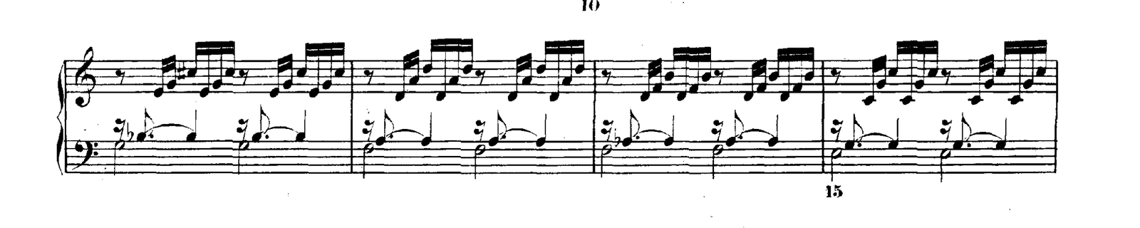 Prelude No. 1 in C major, original edition, page 41, bars 12–15