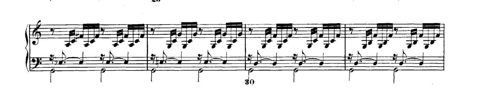 Prelude No. 1 in C major, original edition, page 42, bars 28–31