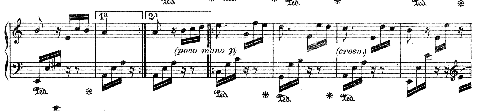 Für Elise (Bagatelle in A minor), original edition, page 131, bars 7–13