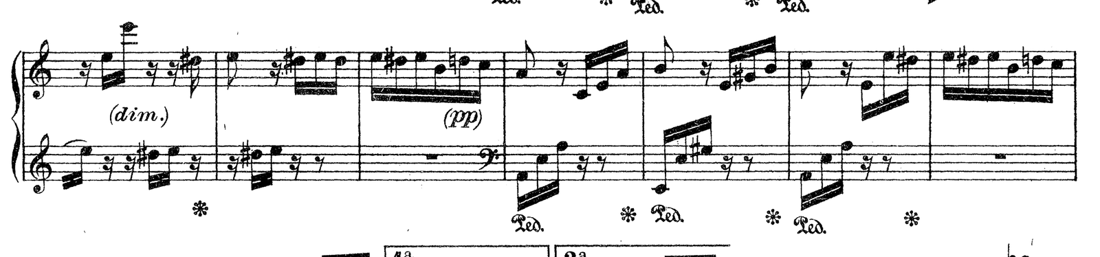 Für Elise (Bagatelle in A minor), original edition, page 131, bars 14–20