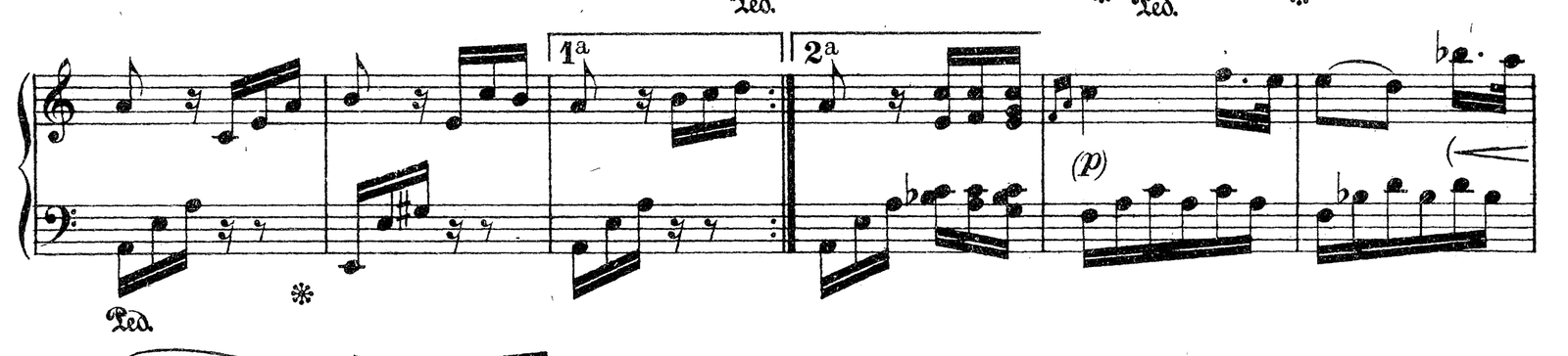 Für Elise (Bagatelle in A minor), original edition, page 131, bars 21–26
