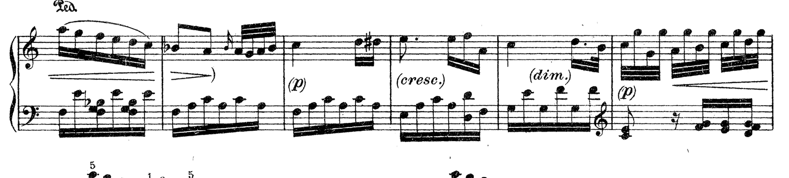Für Elise (Bagatelle in A minor), original edition, page 131, bars 27–32