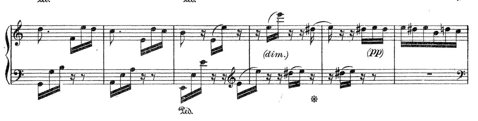 Für Elise (Bagatelle in A minor), original edition, page 132, bars 49–54