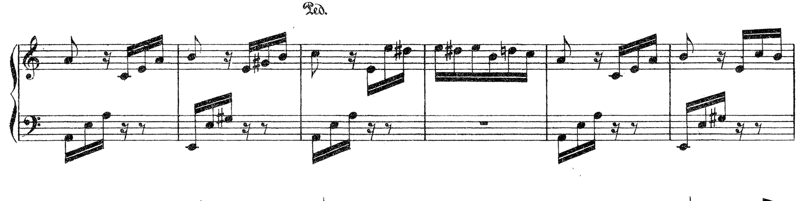 Für Elise (Bagatelle in A minor), original edition, page 132, bars 55–60