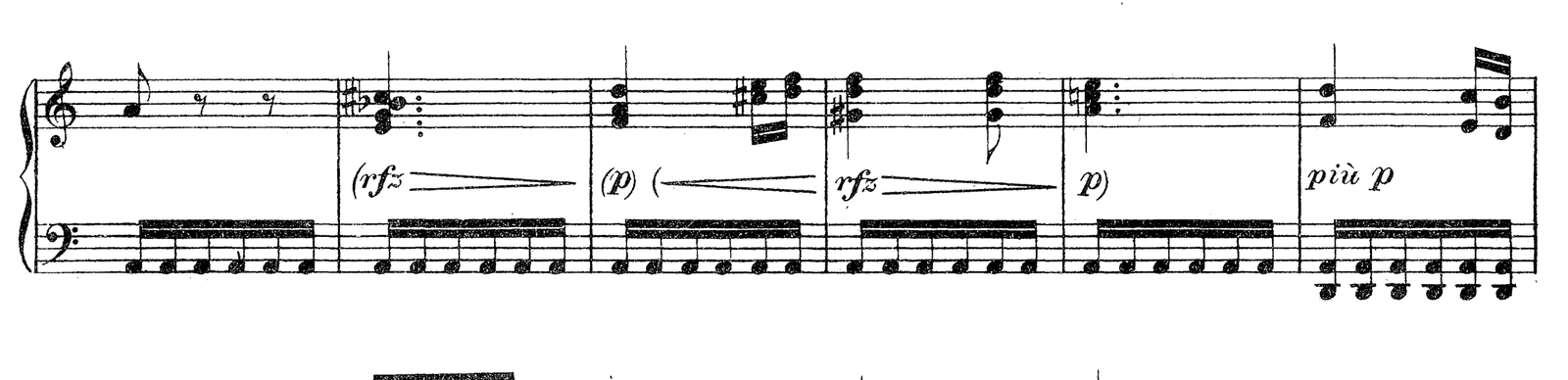 Für Elise (Bagatelle in A minor), original edition, page 132, bars 61–66