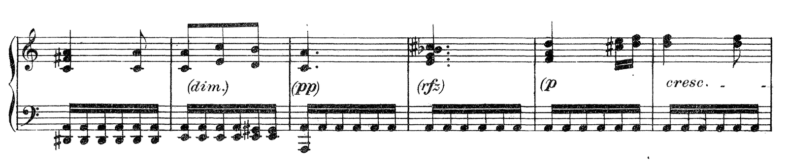 Für Elise (Bagatelle in A minor), original edition, page 132, bars 67–72