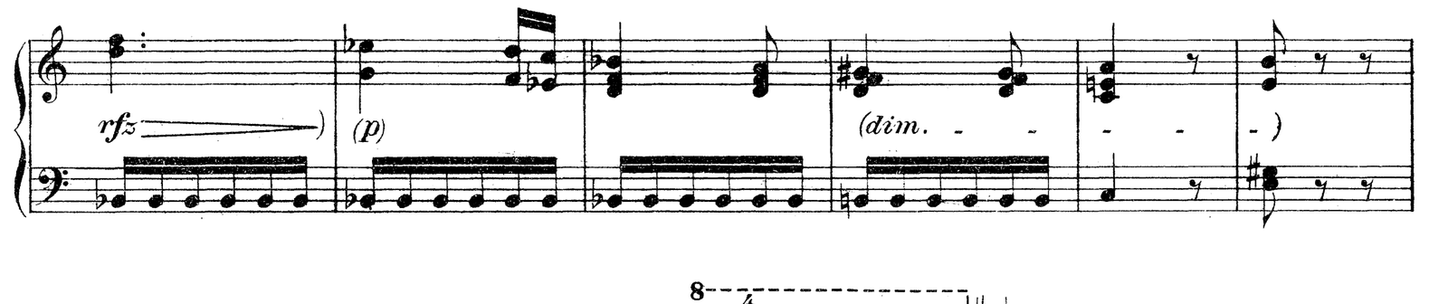Für Elise (Bagatelle in A minor), original edition, page 133, bars 73–78