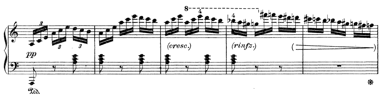 Für Elise (Bagatelle in A minor), original edition, page 133, bars 79–83
