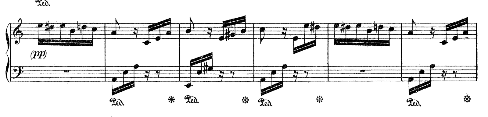 Für Elise (Bagatelle in A minor), original edition, page 133, bars 84–89