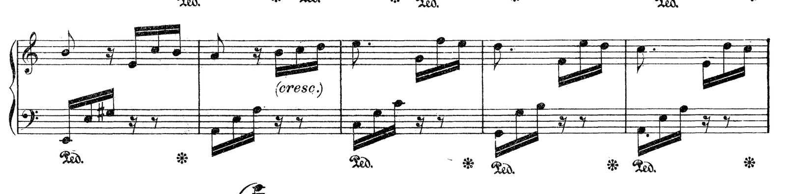 Für Elise (Bagatelle in A minor), original edition, page 133, bars 90–94