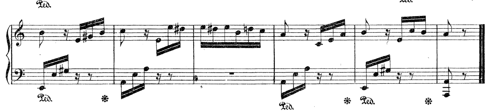 Für Elise (Bagatelle in A minor), original edition, page 133, bars 100–105