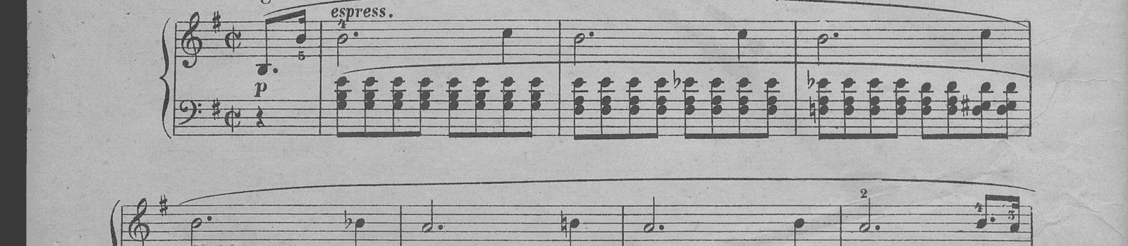 Prelude in E minor, Op. 28 No. 4, original edition, page 10, bars 0–3