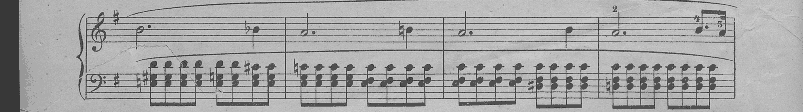 Prelude in E minor, Op. 28 No. 4, original edition, page 10, bars 4–7