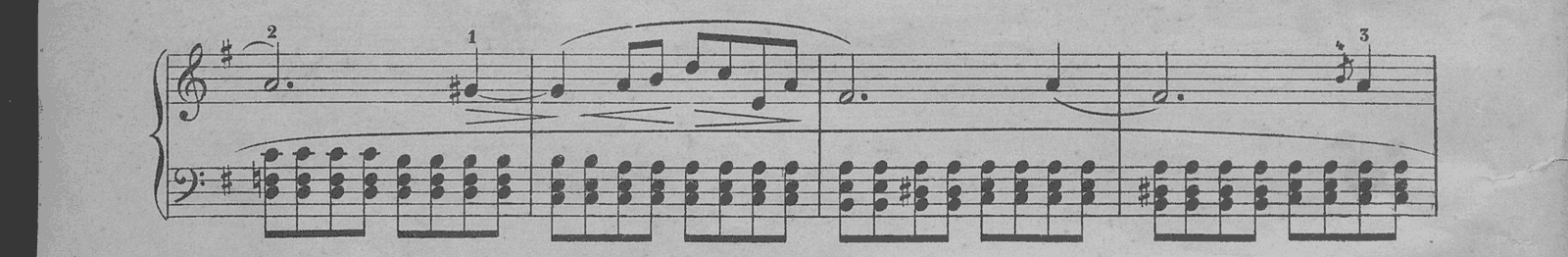 Prelude in E minor, Op. 28 No. 4, original edition, page 10, bars 8–11