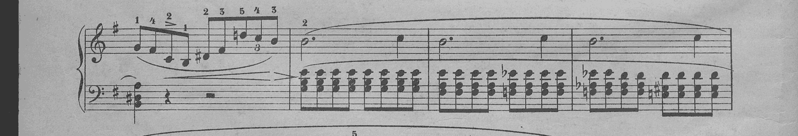 Prelude in E minor, Op. 28 No. 4, original edition, page 10, bars 12–15