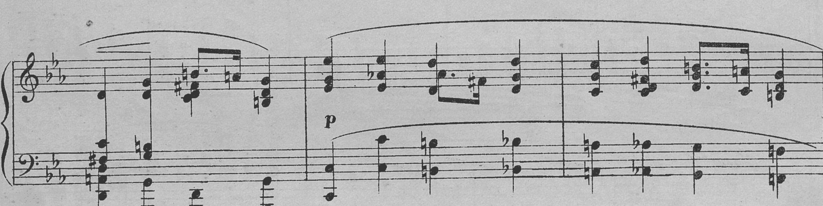 Prelude in C minor, Op. 28 No. 20, original edition, page 46, bars 4–6
