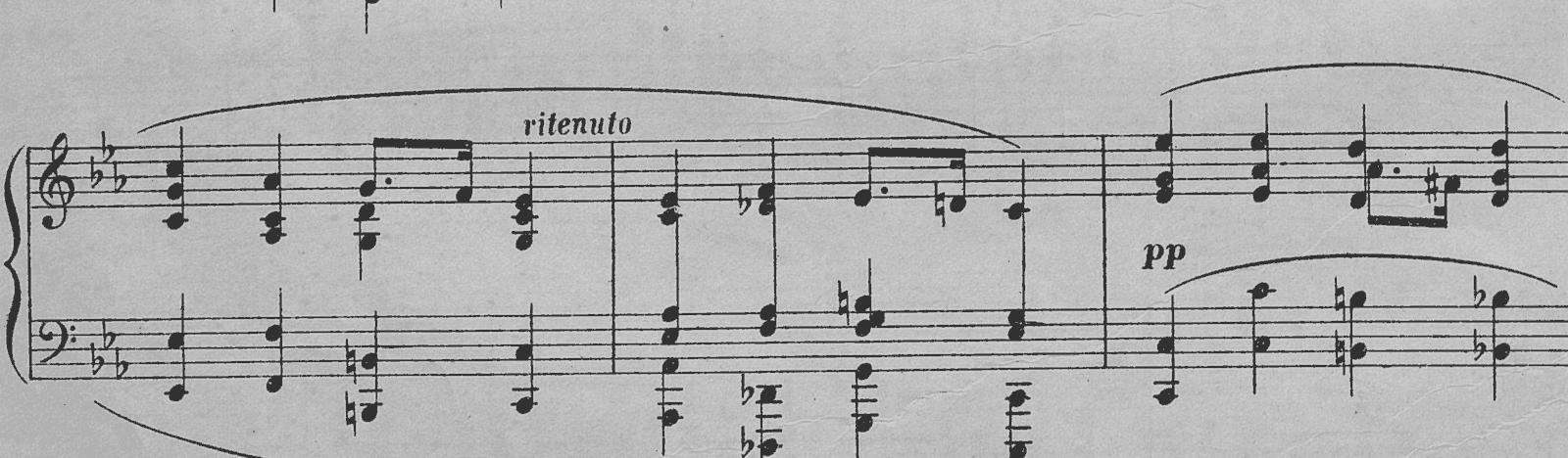 Prelude in C minor, Op. 28 No. 20, original edition, page 46, bars 7–9