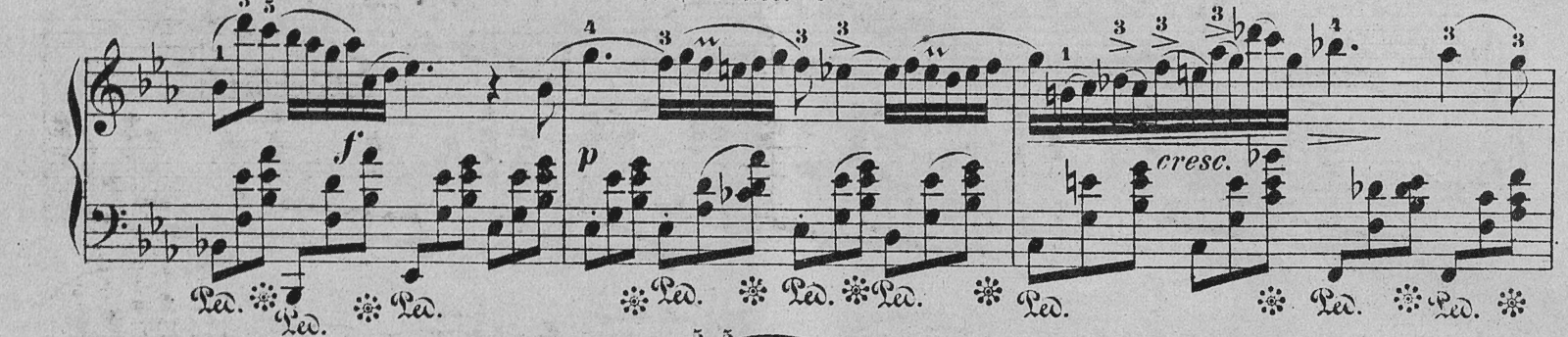 Nocturne in Eb major, Op. 9 No. 2, original edition, page 18, bars 4–6