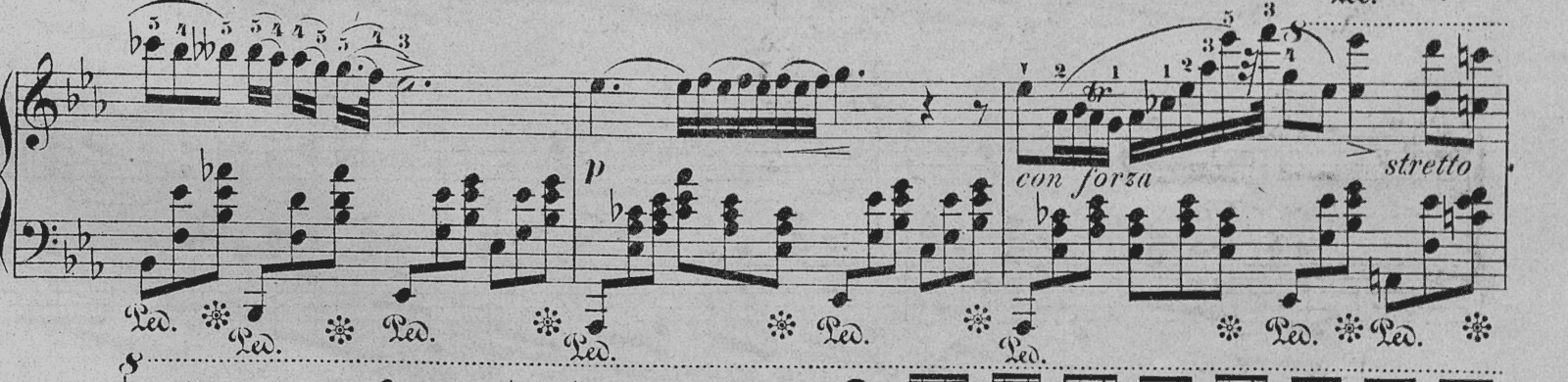 Nocturne in Eb major, Op. 9 No. 2, original edition, page 19, bars 28–30