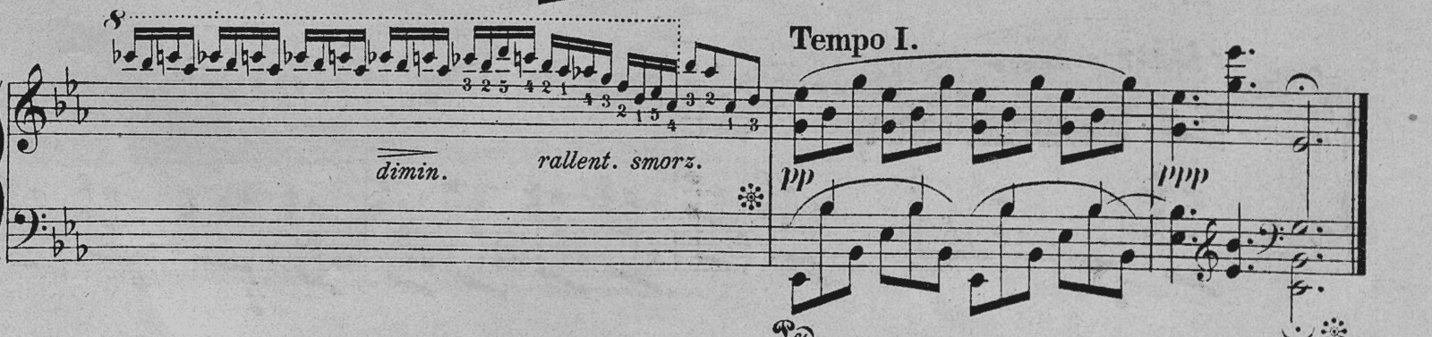 Nocturne in Eb major, Op. 9 No. 2, original edition, page 19, bars 33–34