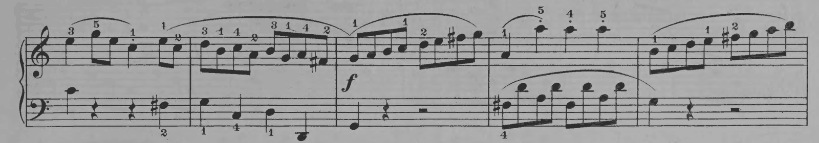 Sonatina No. 1 in C major, Op. 36 No. 1: I. Allegro, original edition, page 5, bars 6–10