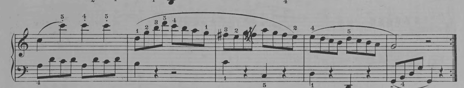 Sonatina No. 1 in C major, Op. 36 No. 1: I. Allegro, original edition, page 5, bars 11–15