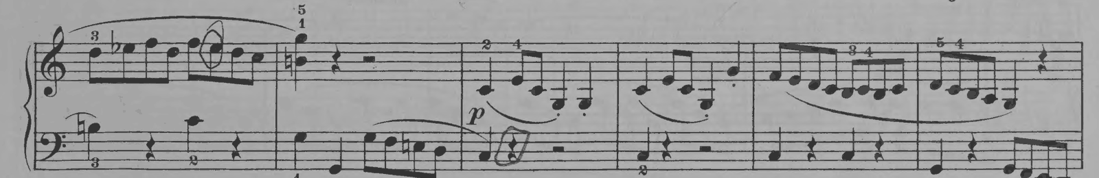Sonatina No. 1 in C major, Op. 36 No. 1: I. Allegro, original edition, page 5, bars 22–27