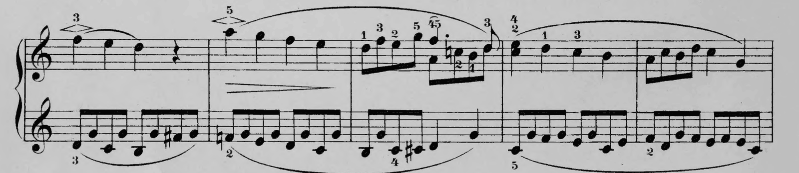 Melody (Album for the Young No. 1), original edition, page 10, bars 6–10