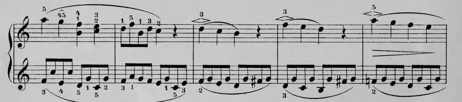 Melody (Album for the Young No. 1), original edition, page 10, bars 11–15
