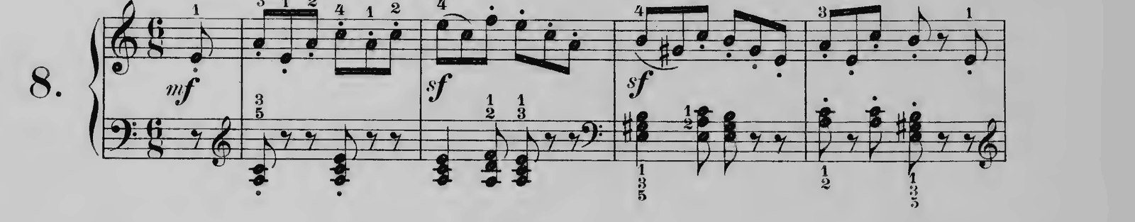 The Wild Horseman (Album for the Young No. 8), original edition, page 16, bars 0–4