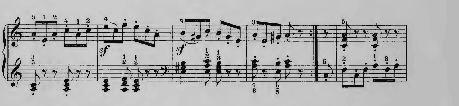 The Wild Horseman (Album for the Young No. 8), original edition, page 16, bars 5–9