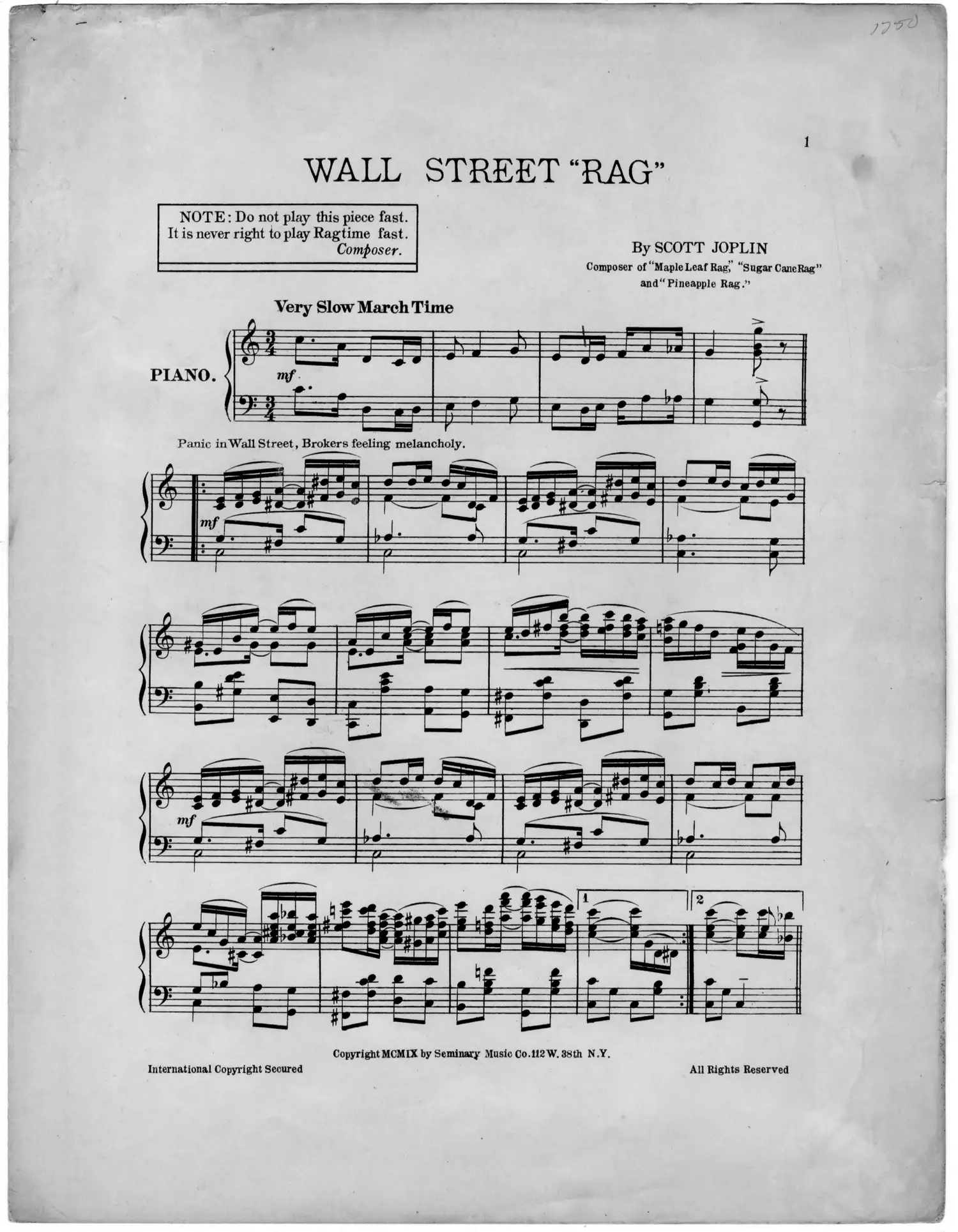 Wall Street Rag, original edition, page 3